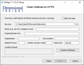 Creating a Certificate for HTTPS.